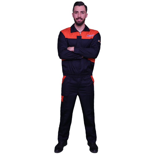 لباسکار کاپشن وشلوار سورمه ای نارنجی